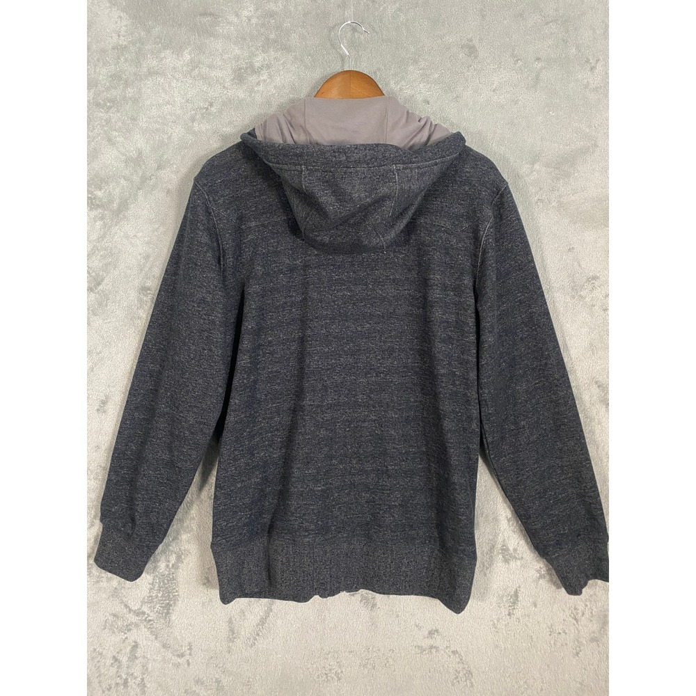 Quiksilver Mens Small Charcoal Gray Heather Full Zip Hooded Jacket Skater Casual - Picture 6 of 11